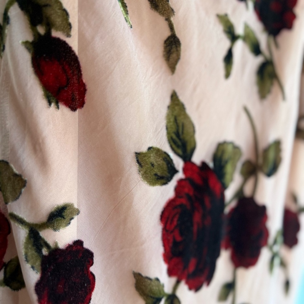 Mauve and Red Floral Burnout Mini Slip Dress | Small - Picture 11 of 13